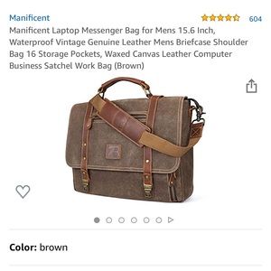 Manificent Vintage Leather & Canvas Messenger Bag